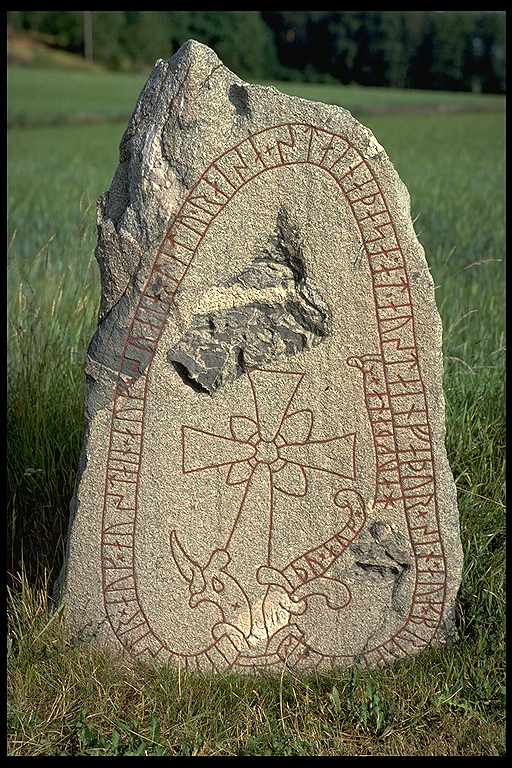 Runes written on runsten, granit. Date: V